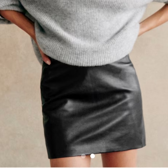 Sezane Dresses & Skirts - Sezane Harlow black leather mini skirt